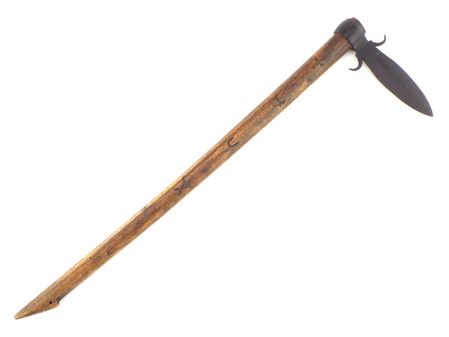 Very RARE Native American Missouri War Axe Hand Forged Spantoon Blade, Hand Hewn Ash Haft with (1 of 20)