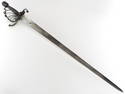 Strong German or Swiss DUSAGE Type Infantry Broad Sword with a Distinctive Deeply Struck Christian