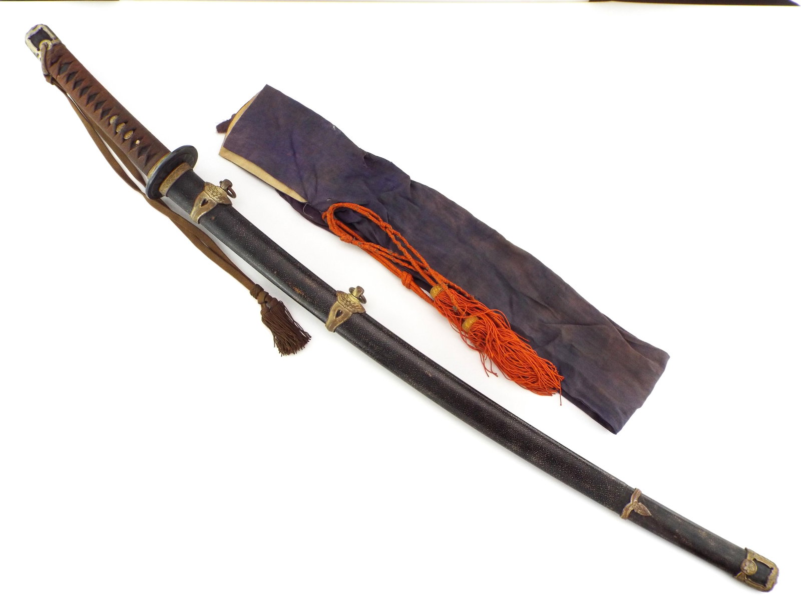 WWII Japanese Kai Gunto Navy Sword Koshirae Mounts NO BLADE (1 of 16)