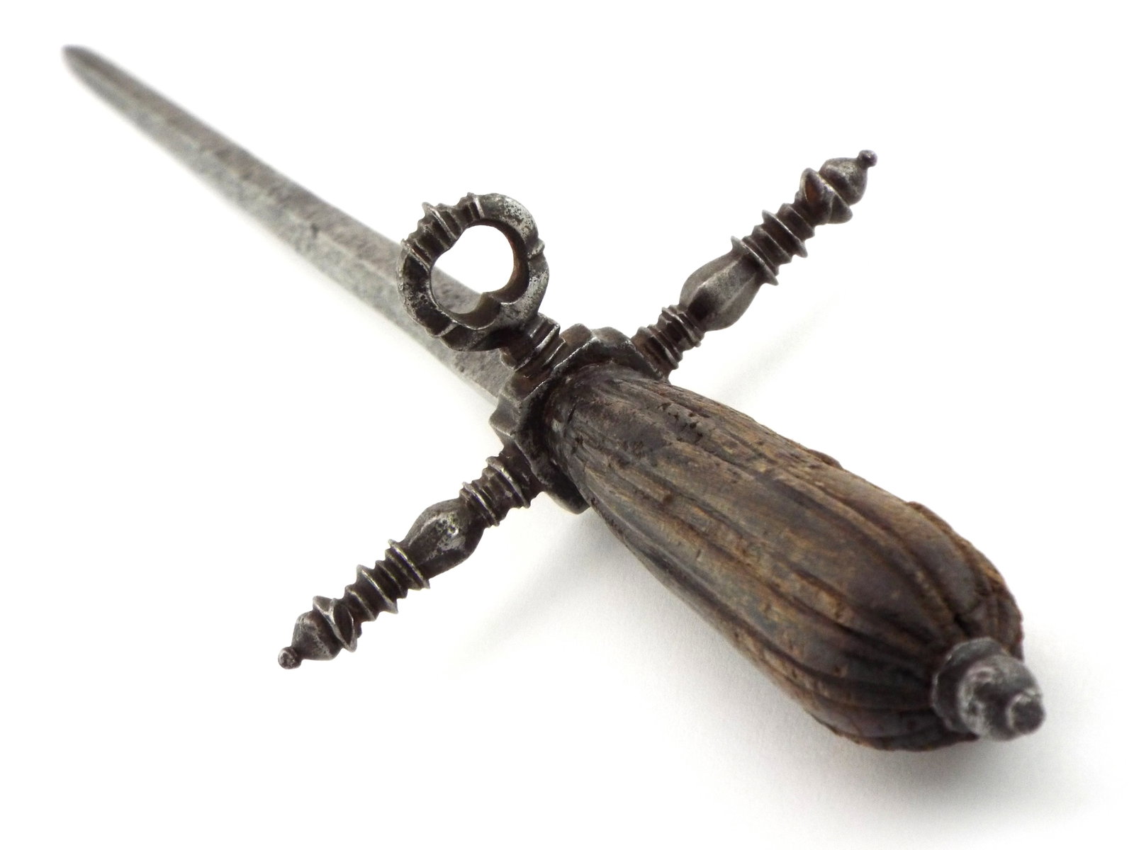 Scarce 16th-17th C Italian STILETTO Dagger with Seldom Encountered Thumb-Ring To The Guard (1 of 16)
