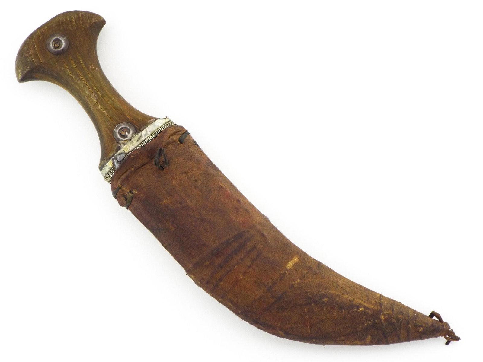 Antique Islamic Arabic Arab JAMBIYA Dagger Knife in Ornate Silver Mounts (1 of 18)