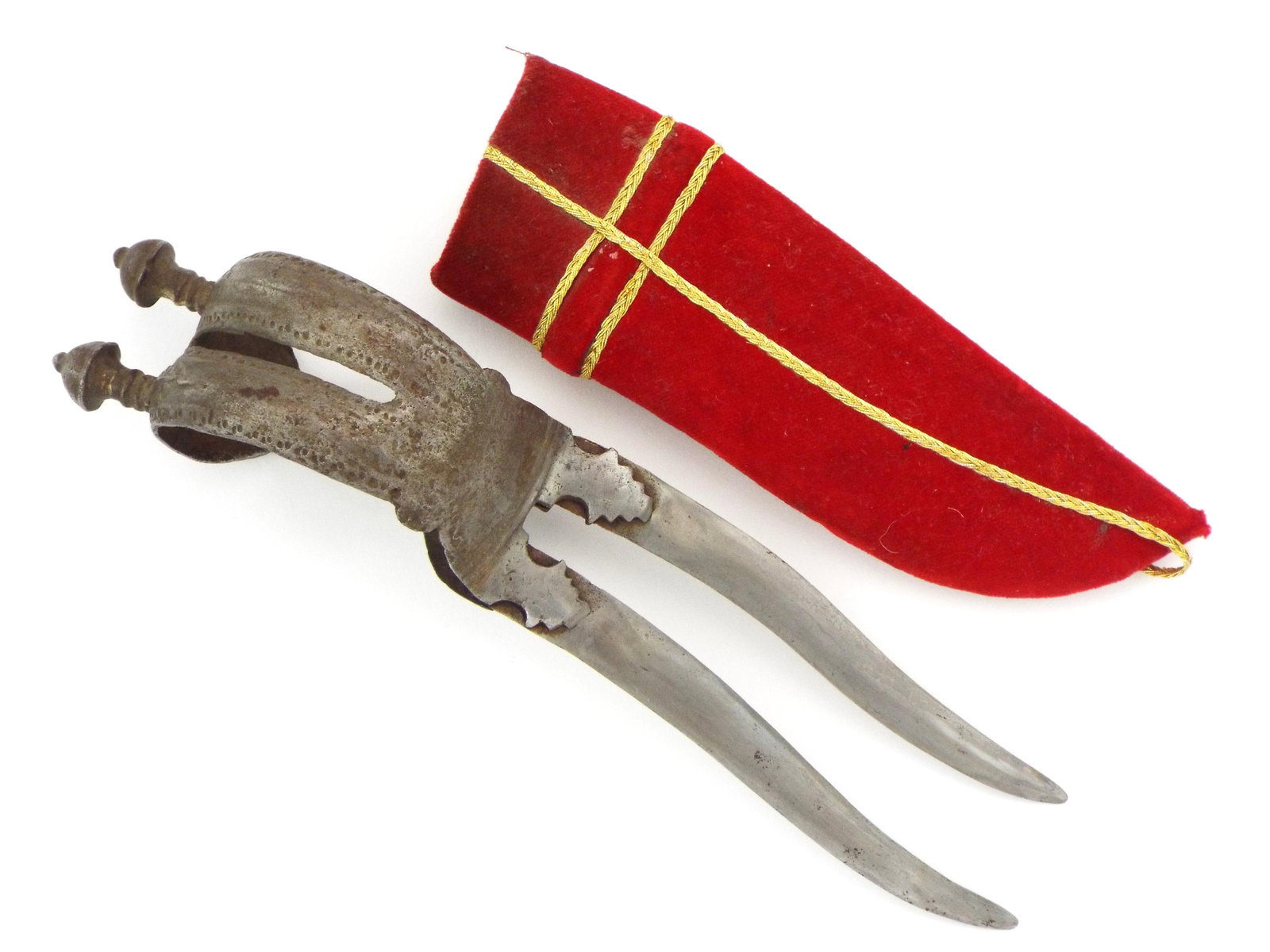 Rare Antique Indian Mughal 17-18th Century Double Bladed  BICHWA Dagger, Knife (1 of 11)