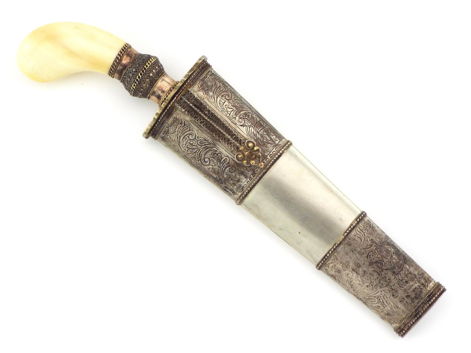 Very Nice Antique Asian Indonesian Philippine PUGNAL Dagger, Fine Mounts (1 of 14)