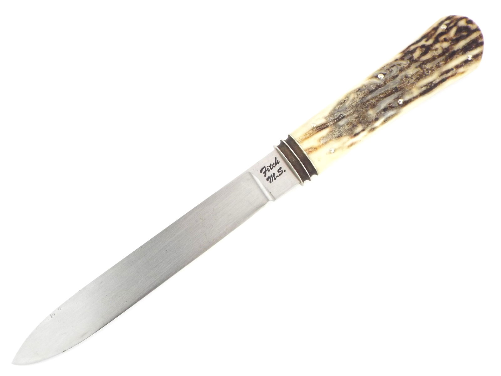 Beautiful Custom Hand Made Knife By FITCH, JOHN MSGuardless Stag Horn Grip. (1 of 13)