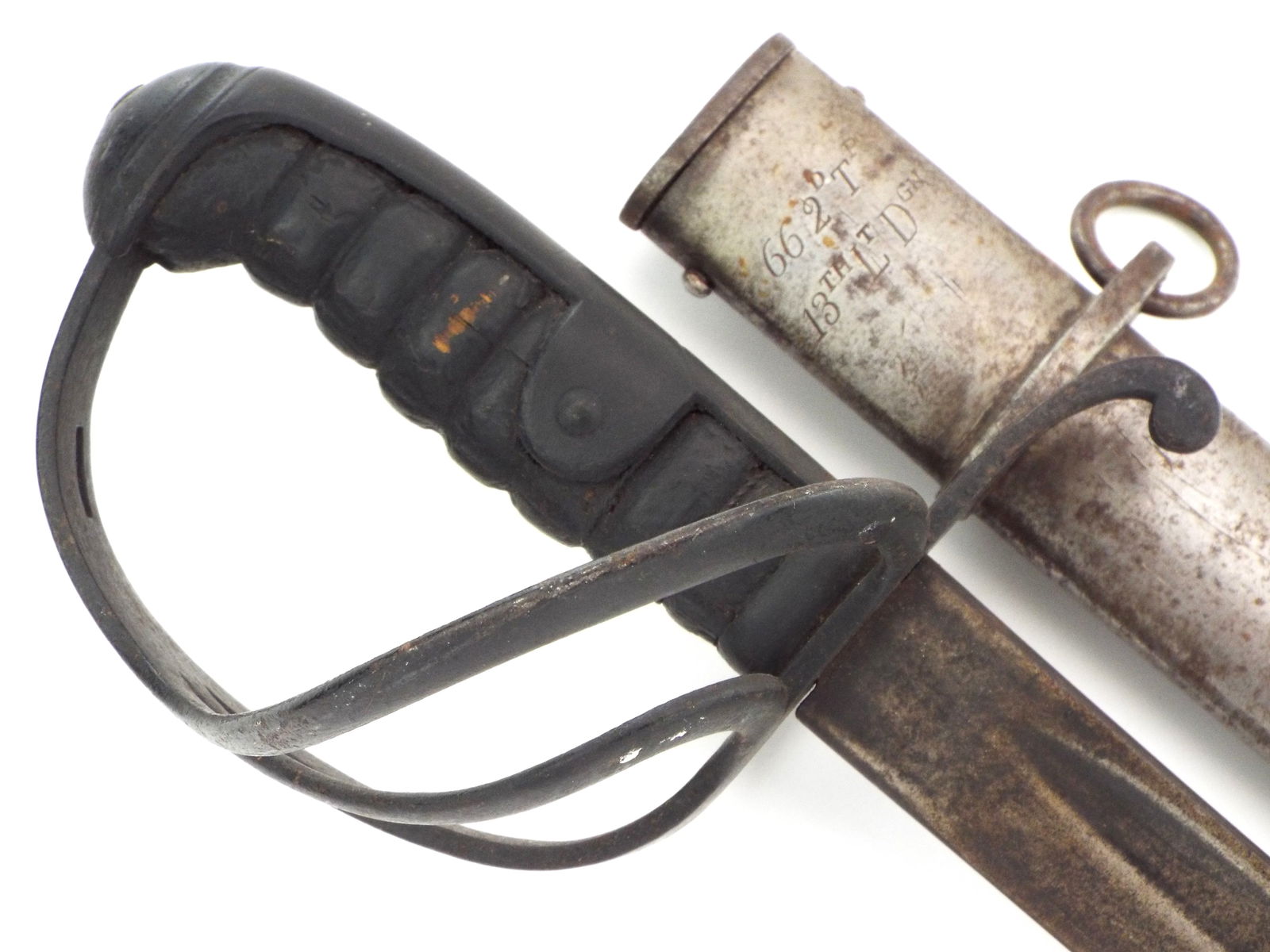 Antique Pre American Civil War Dragoon Sword, Regimentally Marked. (1 of 16)