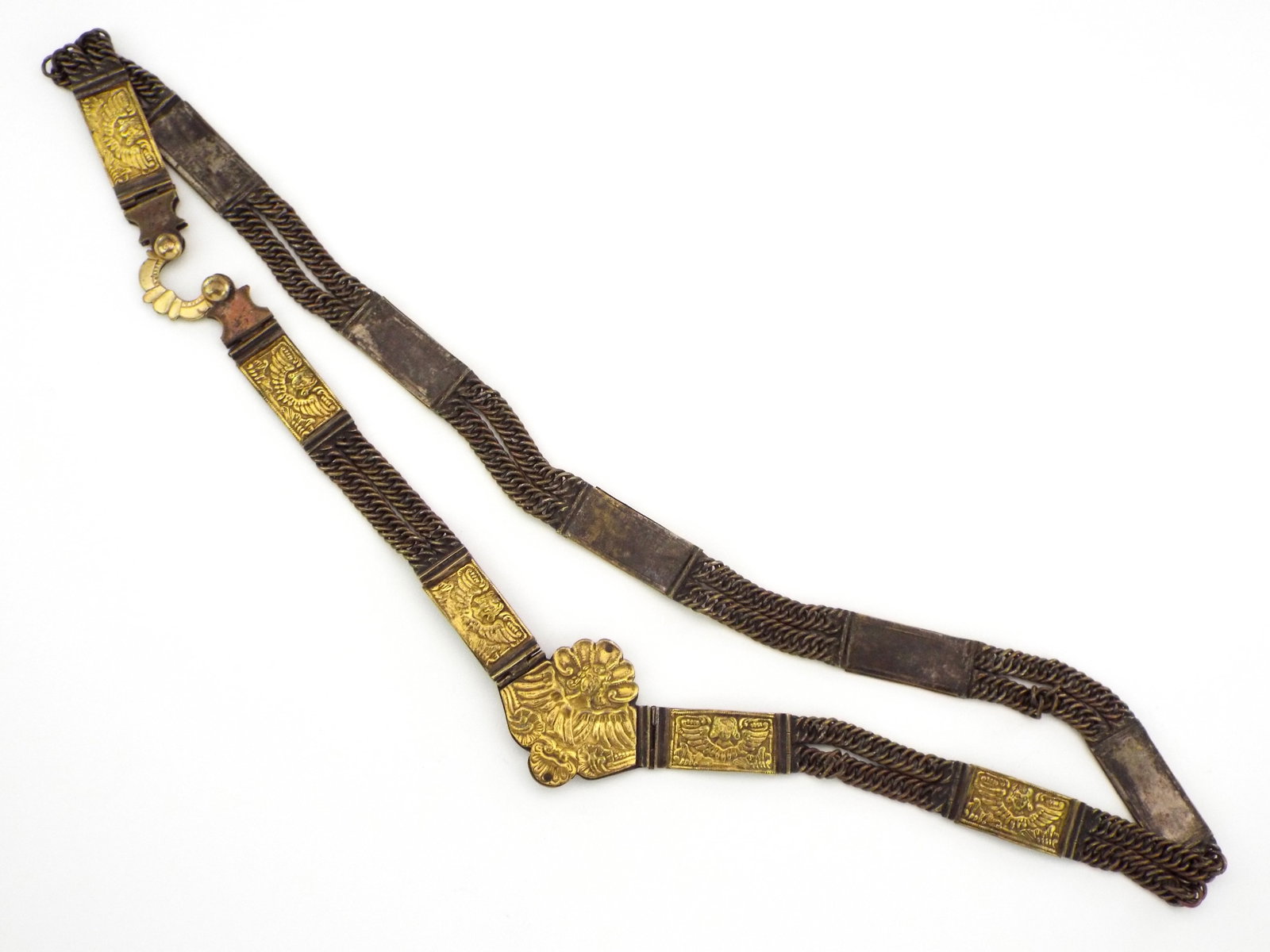 Antique Polish Or Hungarian Nobleman Brass And Steel Belt.: Antique Polish Or Hungarian Nobleman Brass And Steel Belt.