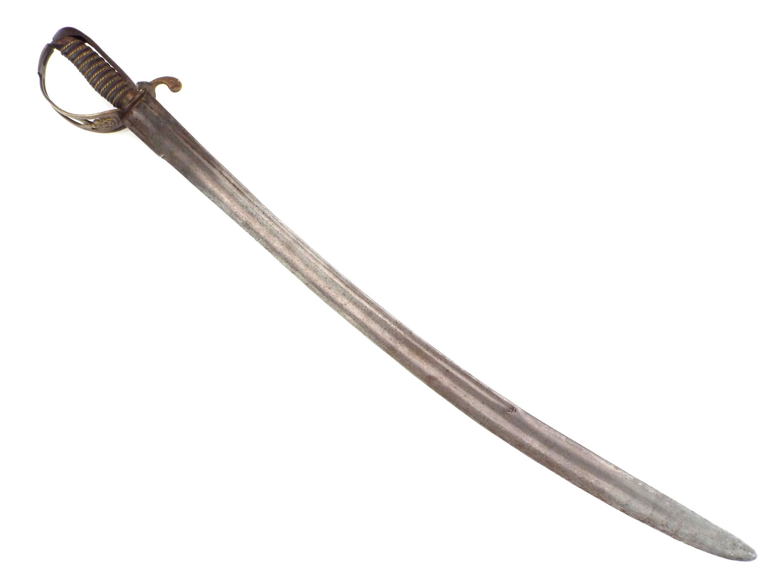 Antique Cavalry Sword With Unusual Royal Cypher On The Brass Guard. (1 of 14)