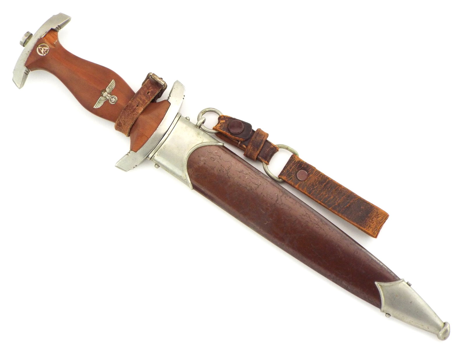 German Early WWII SA Dagger By C.LUTTERS & Cie. Of Solingen With Belt Hanger. (1 of 18)