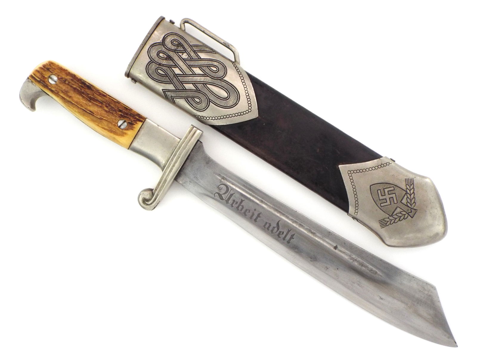 Very Good German WWII R.A.D Hewer Dagger By BOKER SOLINGEN. (1 of 16)