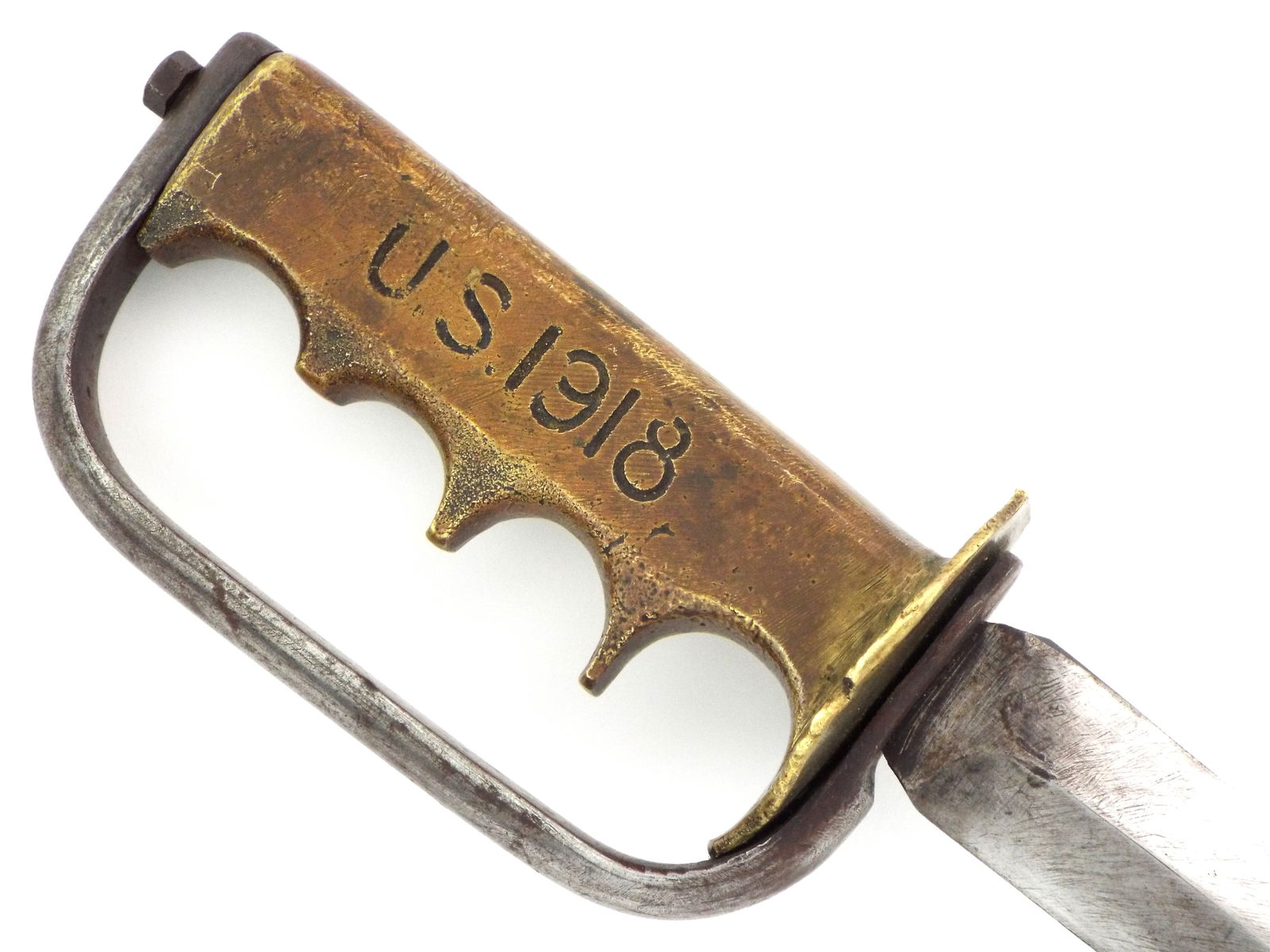 Very Unusual 1918 U.S. Knuckle Duster Trench Knife Converted Into A Fighting Knife To Be Used In (1 of 15)