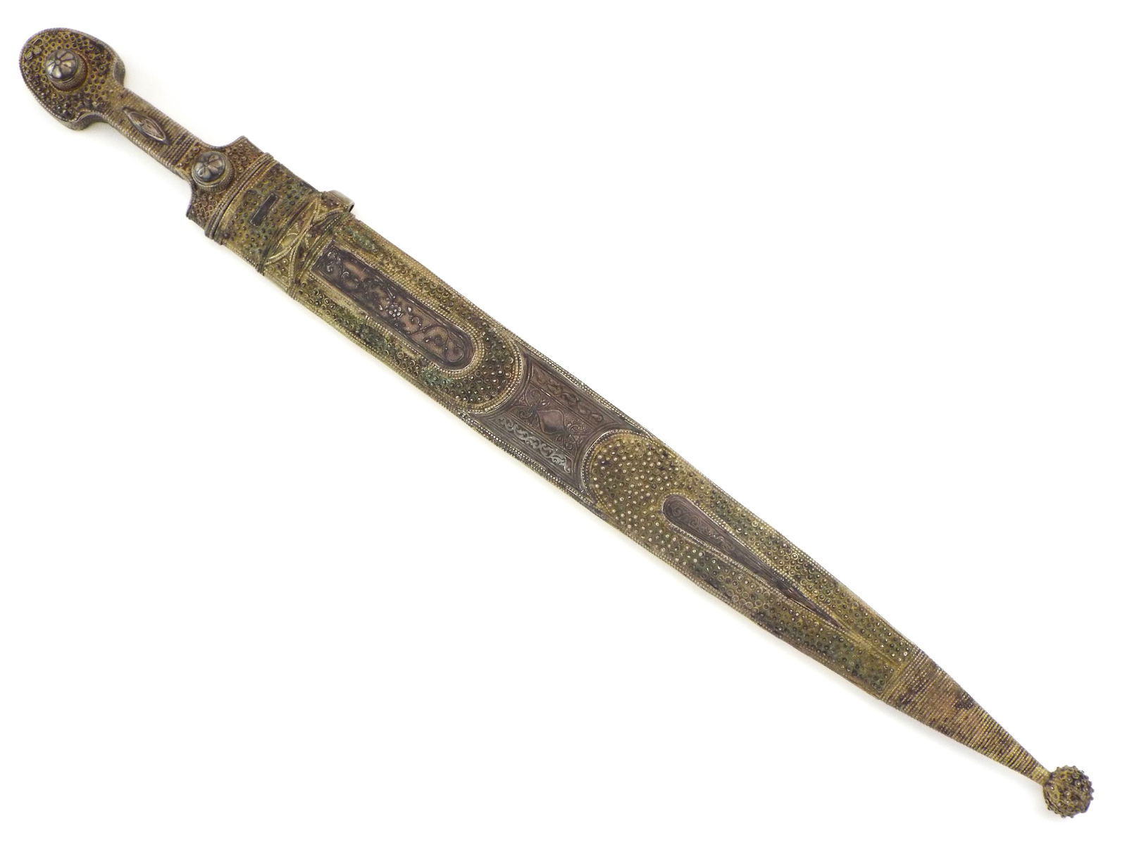 Fine 19th C. Russian Caucasian KINDJAL Dagger In Niello Silver Mounts. (1 of 19)