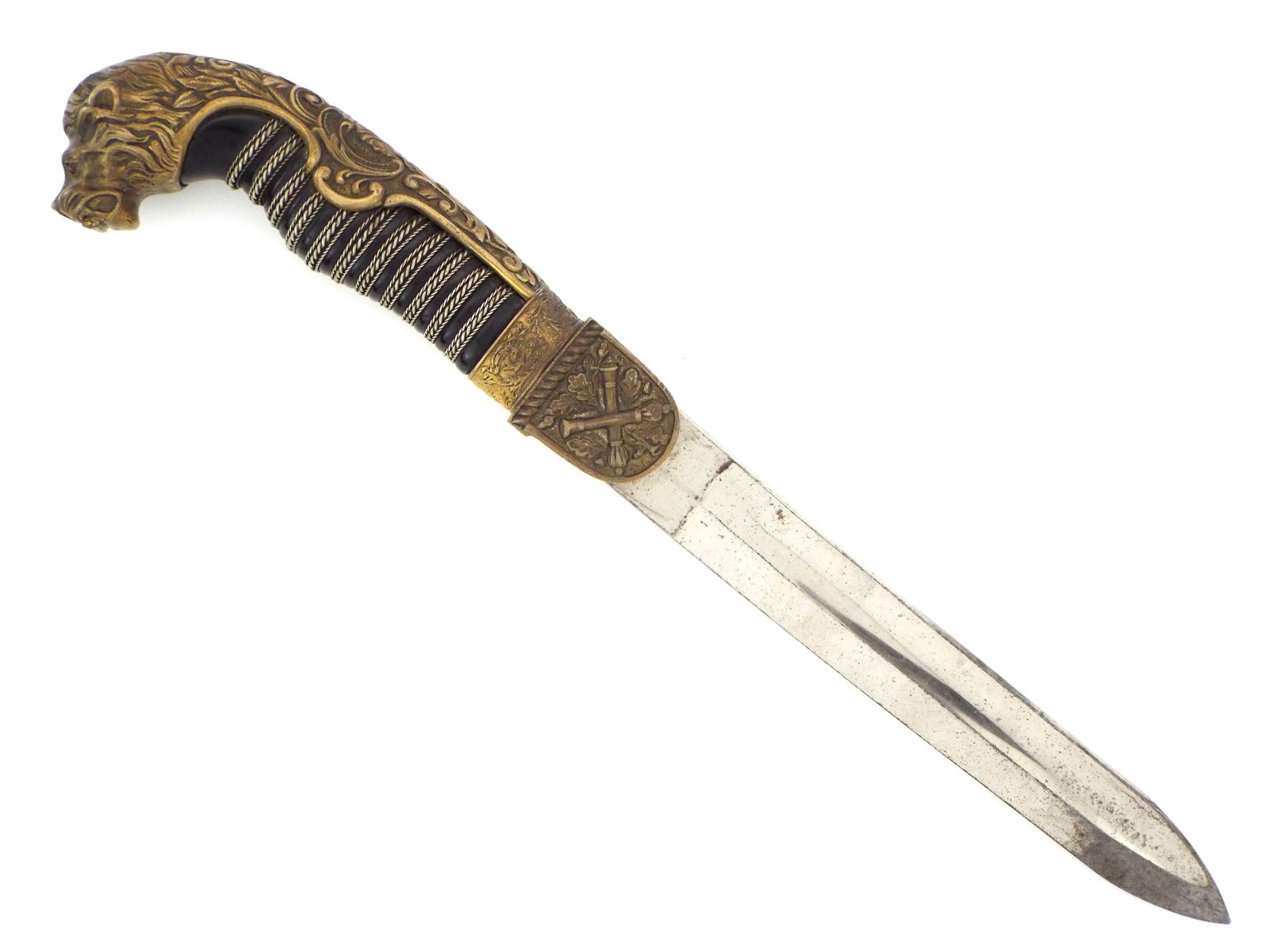 Very Nice German WWI To WWII Fighting Knife Made From Lion Head Sword. (1 of 15)