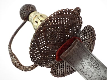 A 17th Century Small Sword, Colichemarde Blade, With Oval Pierced And Scroll Cut Steel Guard