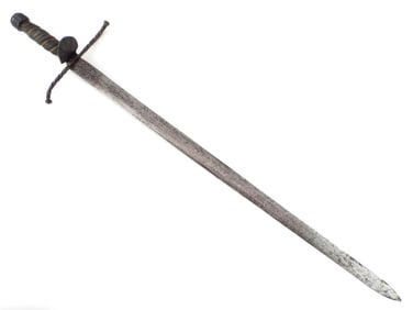 Unusual Spanish or Italian Broadsword Rapier with Early Markings & Chased Decorations to the Blade,