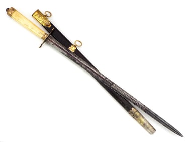 Unmarked English Georgian naval dirk with straight blade