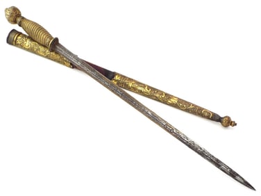 One Of A Kind French 18 Th Century Royal Grade Stiletto Dagger With Magnificent Decorations To The
