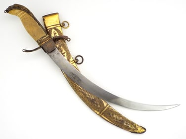 Fine Quality Early 19 Century English Georgian Naval Dirk With Curved Blade