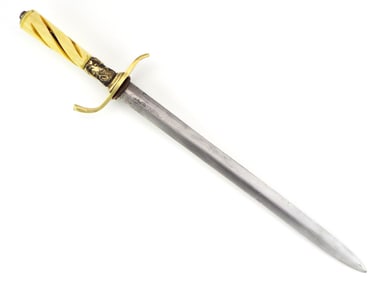 Antique French Napoleonic era Navy Officers Dirk Naval Dagger Nice Carved Handle