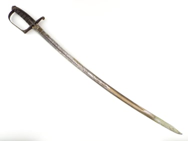 Crimean War period Italian 1856 pattern cavalry sabre with exquisitely etched blade