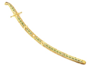 SUPERB QULITY Russian Caucasian Dagestan PRESENTATION Shamshir Sword in ENAMEL