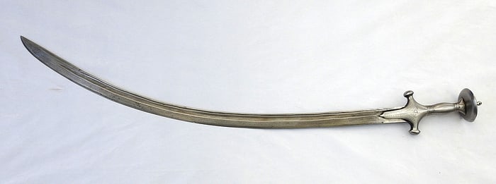 An interesting 19 century Mughal Indian talwar with an extraordinary blade