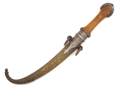 Super FINE Antique Islamic Arabic Arab Moroccan KOUMMYA Dagger Knife in Silver on Brass Mounts