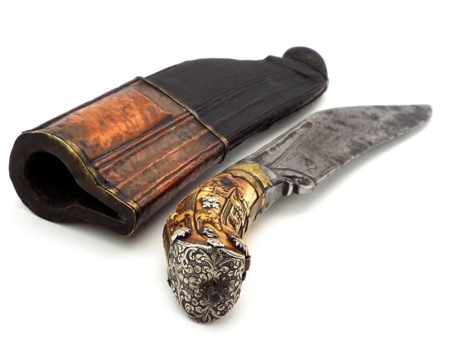 Magnificent 18th Century PIHA KAETTA Silver Dagger Knife. Very Fine Carved Handle With Solid Silver (1 of 20)