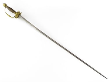 17th-18th Century French or Italian small sword rapier presenting a double edged tapering blade