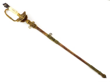 Exeptianal Qulity American Civil War era Fraternal Sword. FINE scrimshaw Handle