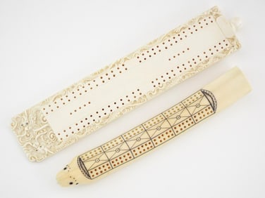 Two Early 20th C. Inuit Cribbage Boards