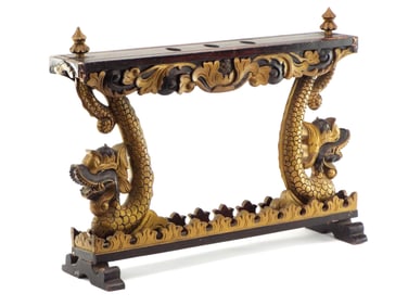 Large Antique Ornate Carved Wood Indonesian Kris Holder Stand