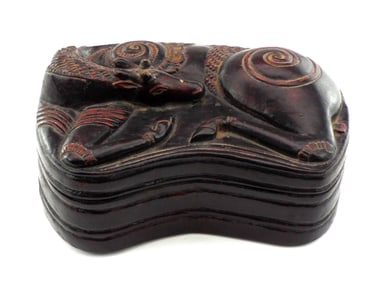 Antique Indonesian Wooden Nicely Carved Jewelry Box