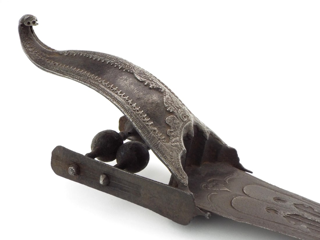 Antique Rare 17th C, Indian Mughal Mogul Warriors Vijayanagara Hooded Katar Dagger Sword (1 of 19)