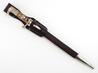 Long Matching Numbers German WWII Police Officer's Bayonet By CARL EICKHORN.