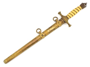 FINE German WWI Imperial Navy Officer's Dagger With Open Crown As A Pommel.