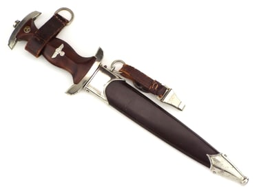 Mint German WWII SA Dagger by Weyersberg.with RARE Vertical Hangers. Blade Stamped RZM M7 42