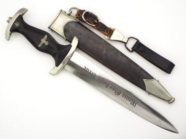 Highly Desirable German WWII SS Service Dagger by KLAAS SOLINGEN with Original SS Hangers