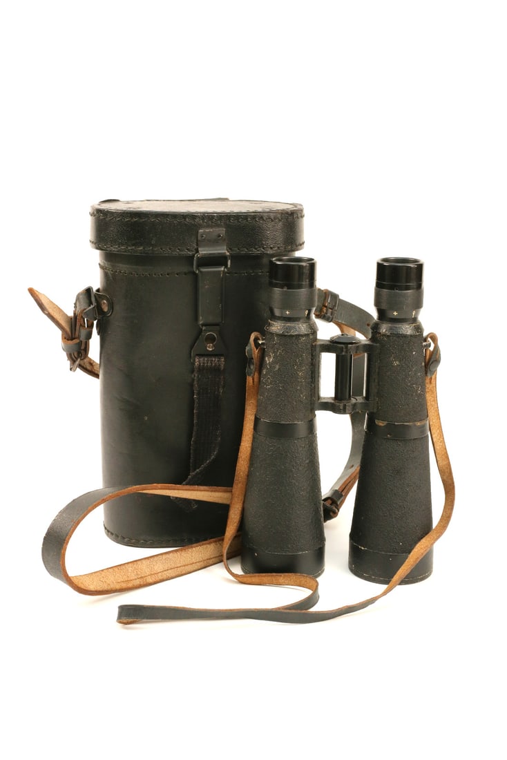 Very RARE Large German WWII Panzer Officers Binoculars with Leather Case (1 of 12)
