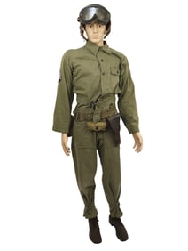 American WWII Tanker Uniform with M1938 Tankers Helmet