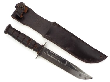 American WWII Combat Utility Fighting Knife by CAMILLUS, N.Y. with Original Scabbard