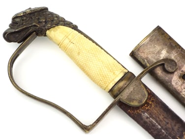 American War of 1812 Officer's Eagle Head Sword Very FINE Carved Handle