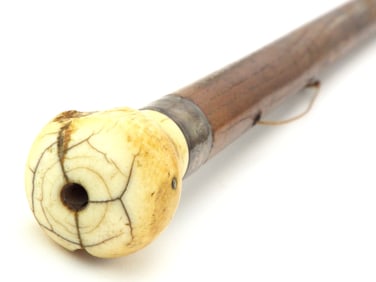 Very Good Antique 19th C. Gentleman's Walking Cane, Fine Carved Grip