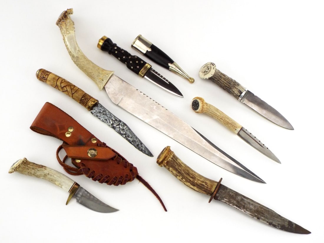 Lot of 7 Scottish Vintage Knives Dirks: Lot of 7 Scottish Vintage Knives Dirks.