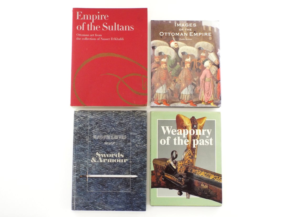 Ottoman and Islamic Weaponry and Art Collection: This unique collection of four books explores the fascinating world of Ottoman and Islamic art, with a focus on weapons, armor, and artistic representation from these cultural periods. These titles ar
