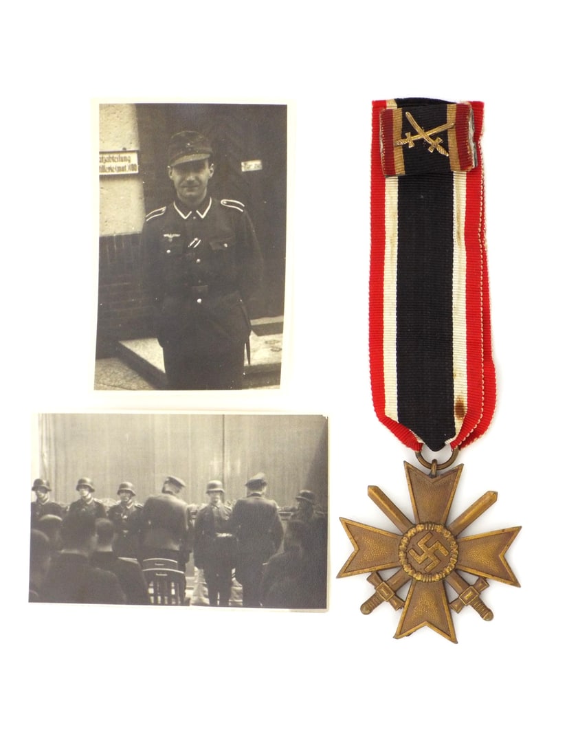 German WWII Merit Cross with Swords.: German WWII Merit Cross with Swords. Atributed to the Officer in Photos