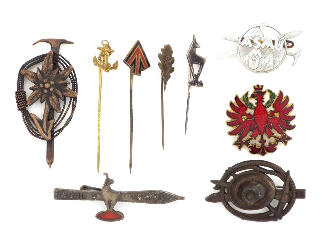 Lot of 9 German WWII Badges and Pins (1 of 5)