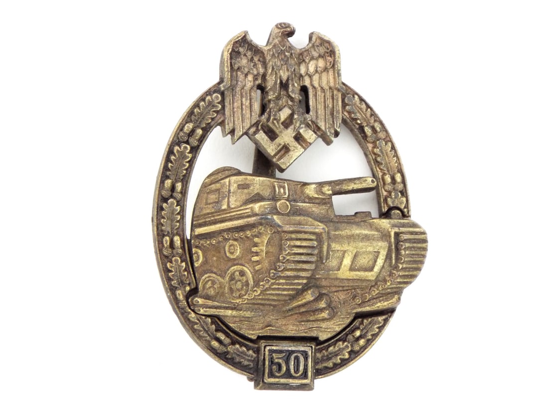 German WWII 50 Engagement Panzer Assault Badge (1 of 4)