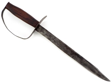 Antique American Civil War Confederate Soldiers Fighting D-Guard Bowie Knife. Strong Iron Mounts And