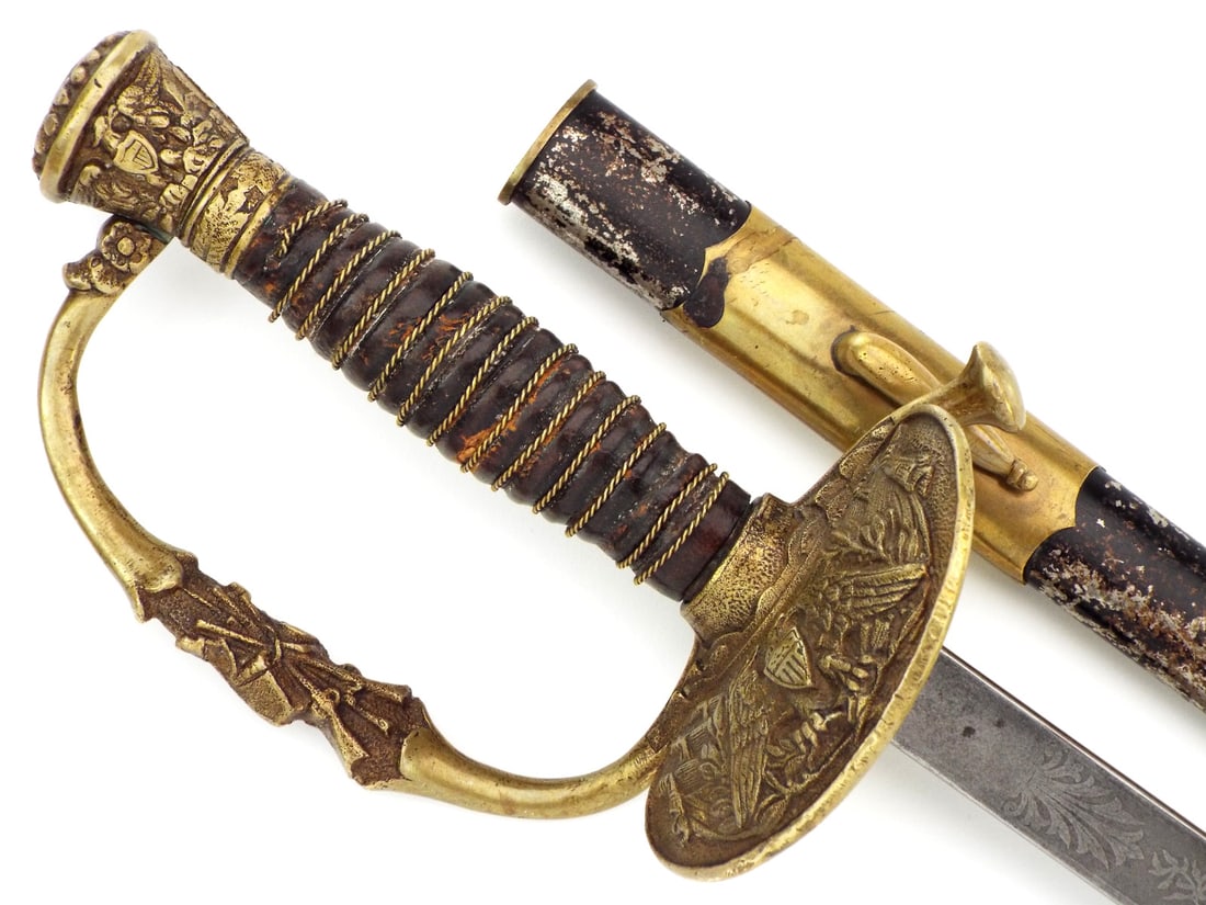 Scarce M1860 American Civil War Cavalry Officer Sword RARE Etched Blade (1 of 12)