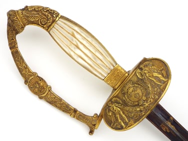 Fine Antique German Diplomatic Dress Sword in Very Ornate Hilt Mounts.